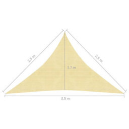 Berkfield Sunshade Sail 160 G/m2 Beige 2.5X2.5X3.5 M Hdpe - thumbnail 6