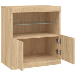 Berkfield Sideboard With Led Lights Sonoma Oak 60X37X67 Cm - thumbnail 7