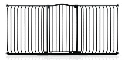 Safetots Extra Tall Curved Top Safety Gate, 197Cm - 206Cm, Matt Black, Extra Tall 100Cm In Height, Pressure Fit Stair Gate - image 1