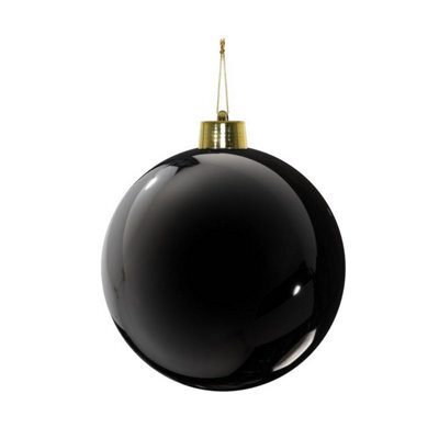 Shiny Shatterproof Bauble 20Cm - Black - image 1