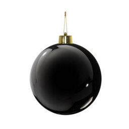 Shiny Shatterproof Bauble 20Cm - Black - thumbnail 1