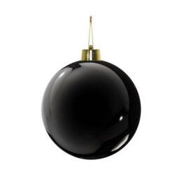 Shiny Shatterproof Bauble 20Cm - Black - thumbnail 2