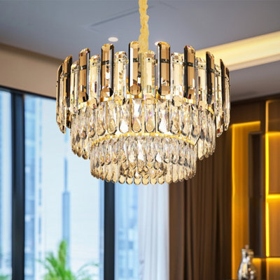 Vrygle 40Cm Heavy Duty Raindrop Crystal Chandelier Pendant Ceiling Light Restaurant Kitchen Hotel - image 1