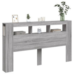 Berkfield Led Headboard Grey Sonoma 180X18.5X103.5 Cm Engineered Wood - thumbnail 5