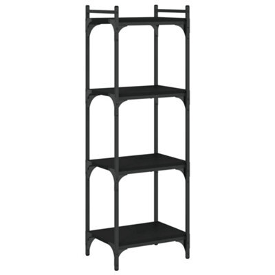 Berkfield Industrial Bookcase 4-Tier Black 40X30X120 Cm Engineered Wood