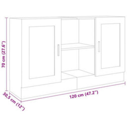 Vidaxl Sideboard Concrete Grey 120X30.5X70 Cm Engineered Wood - thumbnail 8