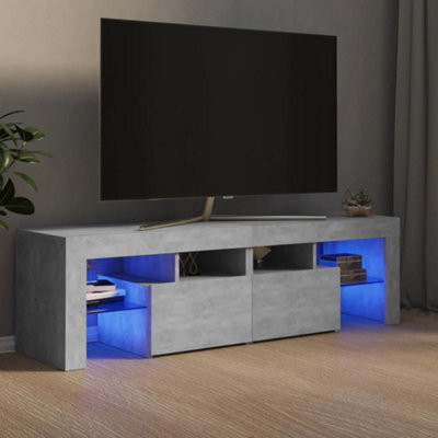 Berkfield Tv Cabinet With Led Lights Concrete Grey 140X36.5X40 Cm - image 1