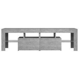 Berkfield Tv Cabinet With Led Lights Concrete Grey 140X36.5X40 Cm - thumbnail 8