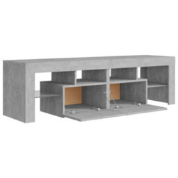 Berkfield Tv Cabinet With Led Lights Concrete Grey 140X36.5X40 Cm - thumbnail 9
