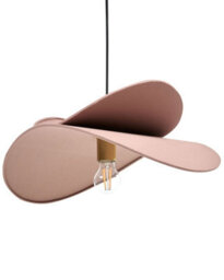 Wyld And Coco Linenlux Pendant Lamp, Brown Linen Shade, 105Cm Drop, Open Bulb Modern Hanging - thumbnail 1