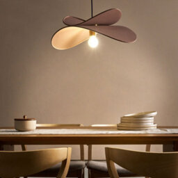 Wyld And Coco Linenlux Pendant Lamp, Brown Linen Shade, 105Cm Drop, Open Bulb Modern Hanging - thumbnail 2