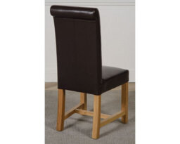 That's Furniture Dakota 152 X 87 Cm Chunky Medium Oak Dining Table And 4 Chairs Dining Set With Washington Brown Leather Chairs - thumbnail 7