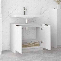 Berkfield Classic Bathroom Cabinet White 64.5X33.5X59 Cm Engineered Wood - thumbnail 4