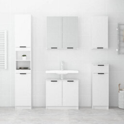 Berkfield Classic Bathroom Cabinet White 64.5X33.5X59 Cm Engineered Wood - thumbnail 3