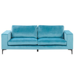 Beliani Sofa 3 Seater Vadstena Velvet Light Blue - thumbnail 1