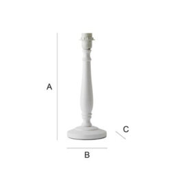 Valuelights Victoria Traditional White Wood Candlestick Table Lamp Base - thumbnail 8