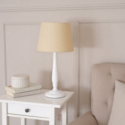 Valuelights Victoria Traditional White Wood Candlestick Table Lamp Base - thumbnail 5