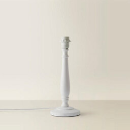 Valuelights Victoria Traditional White Wood Candlestick Table Lamp Base - thumbnail 3