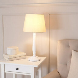 Valuelights Victoria Traditional White Wood Candlestick Table Lamp Base - thumbnail 2