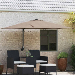Berkfield Garden Parasol Taupe 248,5 X 247,5 X 119 Cm Fabric - thumbnail 1