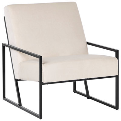 Beliani Armchair Delary Velvet Light Beige - image 1