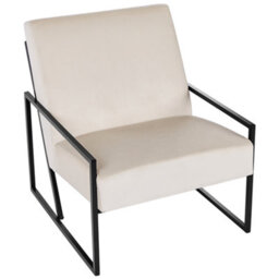 Beliani Armchair Delary Velvet Light Beige - thumbnail 6