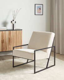 Beliani Armchair Delary Velvet Light Beige - thumbnail 2