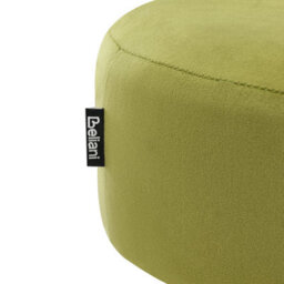 Wyld and Coco Glamora Lime Green Velvet Footstool With Gold Metal Base - Compact Round Seat For Glam Modern Interiors - thumbnail 5