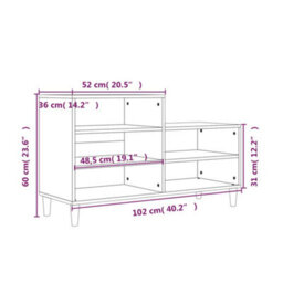 Walplus Shoe Cabinet Smoked Oak 102X36X60 Cm Engineered Wood - thumbnail 9