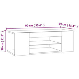 Vidaxl Tv Cabinet With Led Lights Concrete Grey 90X39X30 Cm - thumbnail 3