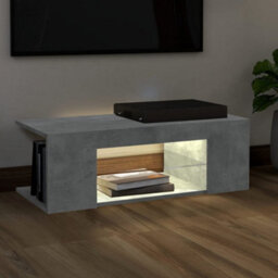 Vidaxl Tv Cabinet With Led Lights Concrete Grey 90X39X30 Cm - thumbnail 4