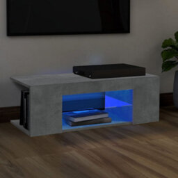 Vidaxl Tv Cabinet With Led Lights Concrete Grey 90X39X30 Cm - thumbnail 2