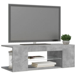 Vidaxl Tv Cabinet With Led Lights Concrete Grey 90X39X30 Cm - thumbnail 7