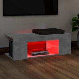 Vidaxl Tv Cabinet With Led Lights Concrete Grey 90X39X30 Cm - thumbnail 6