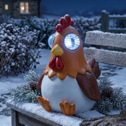 Storm Trading Group 1 X Blinking Solar Cockerel Garden Statue Animated Led Rooster Ornament - thumbnail 1