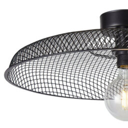 First Choice Lighting Set Of 2 Cassidy Large Black Mesh Ceiling Flush Lights - thumbnail 3
