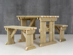 Arbor Garden Solutions Picnic Bench And Table Set, Aspen Wooden Patio Furniture (4Ft, Natural Finish) - thumbnail 4