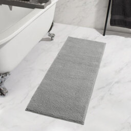 Ohs Chenille Noodle Non-Slip Soft Shower Bath Mat, 45 X 110Cm - Grey