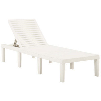 Berkfield Sun Lounger Plastic White - image 1