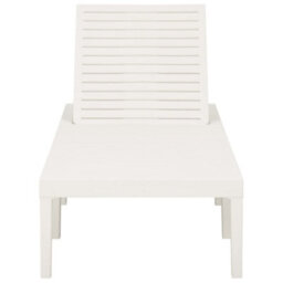 Berkfield Sun Lounger Plastic White - thumbnail 3