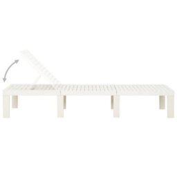 Berkfield Sun Lounger Plastic White - thumbnail 4