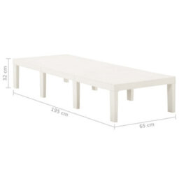 Berkfield Sun Lounger Plastic White - thumbnail 8