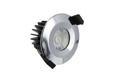 Luminosa Lighting Luminosa Led Low Profile Ip65 Fire Rated Downlight Recessed Spotlight 6W 3000K 430Lm Dimmable Polish Chrome Ip65 - image 1