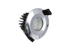 Luminosa Lighting Luminosa Led Low Profile Ip65 Fire Rated Downlight Recessed Spotlight 6W 3000K 430Lm Dimmable Polish Chrome Ip65 - thumbnail 1