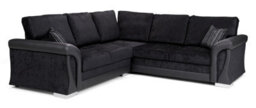 Corner Sofa Bed Vigo With Storage Black Fabric/ Faux Leatherformal Back Cushions