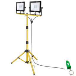 Led Work Light 2X50W Twin Site Lights Ip66 Tripod Flood Portable Inspection Lamp - thumbnail 1