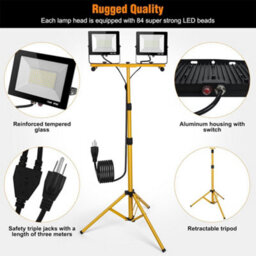 Led Work Light 2X50W Twin Site Lights Ip66 Tripod Flood Portable Inspection Lamp - thumbnail 4