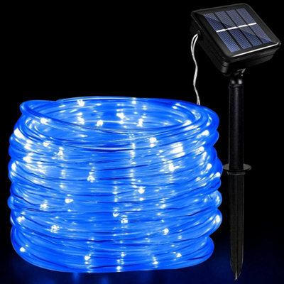 Blue 7M-50Leds Solar Rope Tube String Fairy Lights Strip Waterproof Garden Outdoor - image 1