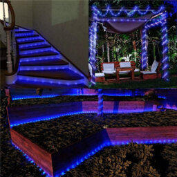 Blue 7M-50Leds Solar Rope Tube String Fairy Lights Strip Waterproof Garden Outdoor - thumbnail 3