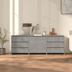 Berkfield 3 Piece Sideboard Concrete Grey Engineered Wood